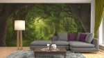 Woonkamer fotobehang tropisch bos met diepte
